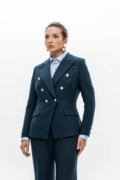 Черные оверсайз брюки из мягкой поливискозы с широким поясом EZER 1009 темно-синий - фото 1