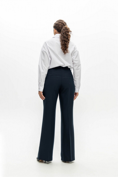Брюки расклешенного кроя из мягкой поливискозы с карманами EZER 1011 темно-синий - фото 4