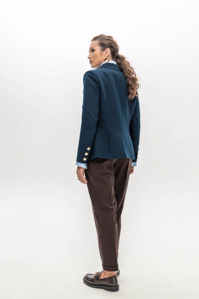 Брюки из плотного трикотажа в шоколадном цвете с высокой талией EZER 1014 шоколадные - фото 12