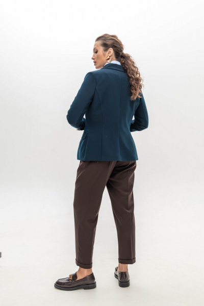 Брюки из плотного трикотажа в шоколадном цвете с высокой талией EZER 1014 шоколадные - фото 11