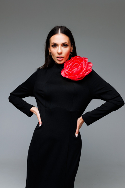 Нарядное платье из вискозы и трикотажа с фигурным лифом Ларс Стиль 846 - фото 4