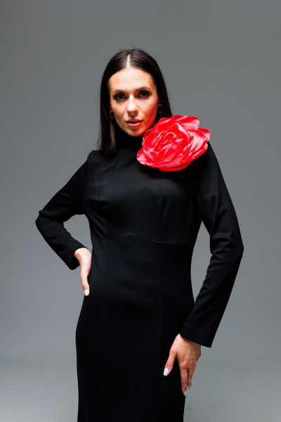 Нарядное платье из вискозы и трикотажа с фигурным лифом Ларс Стиль 846 - фото 3