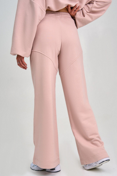 Розовые спортивные брюки-клеш из трикотажа The Look lk109 - фото 3