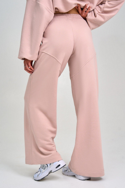 Розовые спортивные брюки-клеш из трикотажа The Look lk109 - фото 2