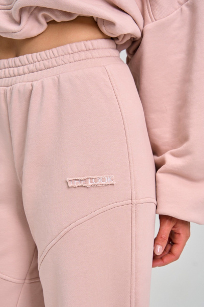 Розовые спортивные брюки-клеш из трикотажа The Look lk109 - фото 1