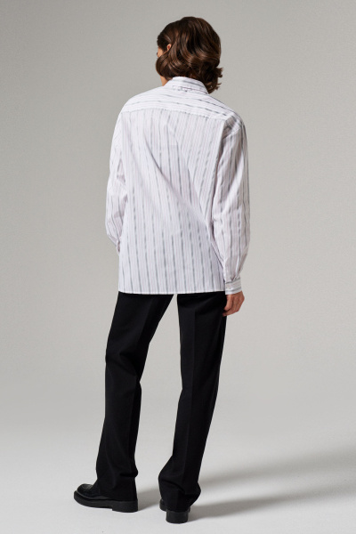 Блуза Панда 176440w бело-серый - фото 4