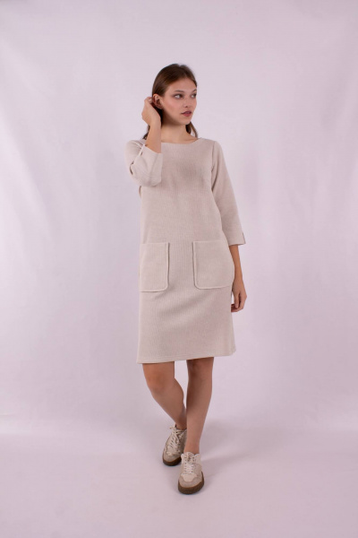 Платье прямого силуэта с разрезами и лодочной горловиной Mita ЖМ1189 - фото 1