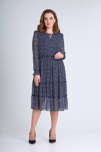 Платье свободного силуэта из трикотажа с воланами Rishelie 946 - фото 1