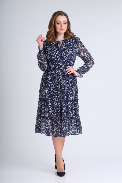 Платье свободного силуэта из трикотажа с воланами Rishelie 946 - фото 2