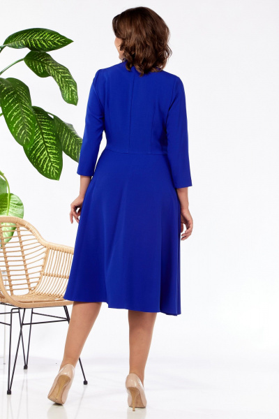 Платье на запах с отрезной талией из вискозы Pocherk 1-015 электрик - фото 13