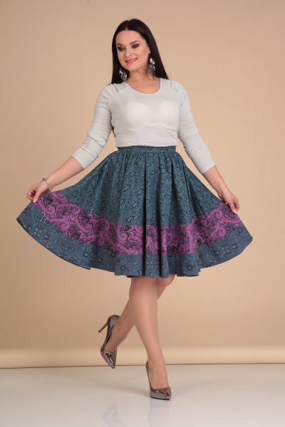 Юбка Lady Line 419 серо-голубой - фото 1