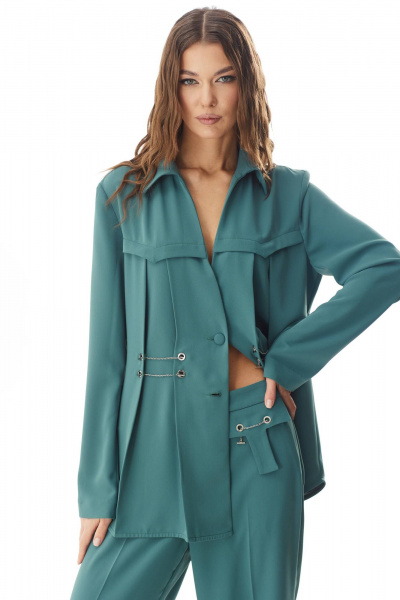 Жакет деловой с воротником и складками без подкладки Vesnaletto 3708-2 - фото 1