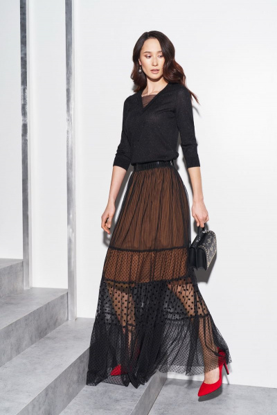 юбка нарядная демисезонная из текстиля BURVIN 7225-21 - фото 1