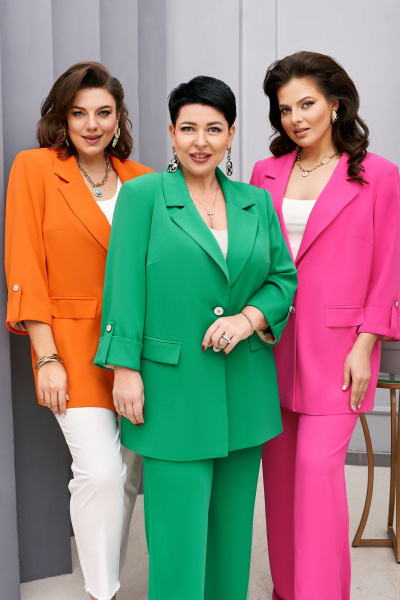 Брюки, жакет Vittoria Queen 22163 оранж - фото 4