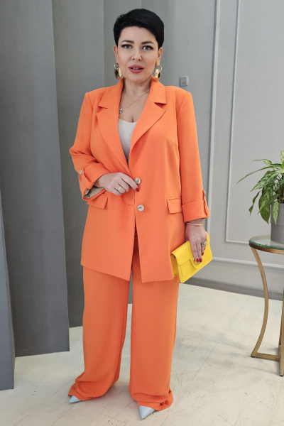 Брюки, жакет Vittoria Queen 22163 оранж - фото 5