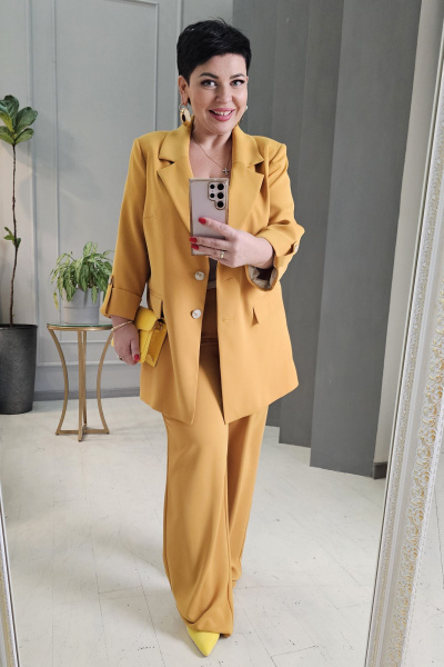 Брюки, жакет Vittoria Queen 22163/1 горчица - фото 5