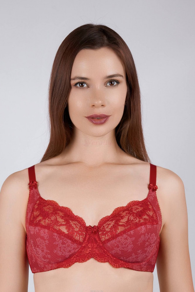 Бюстгальтер кружевной на каждый день Verally 289-6 красный - фото 1