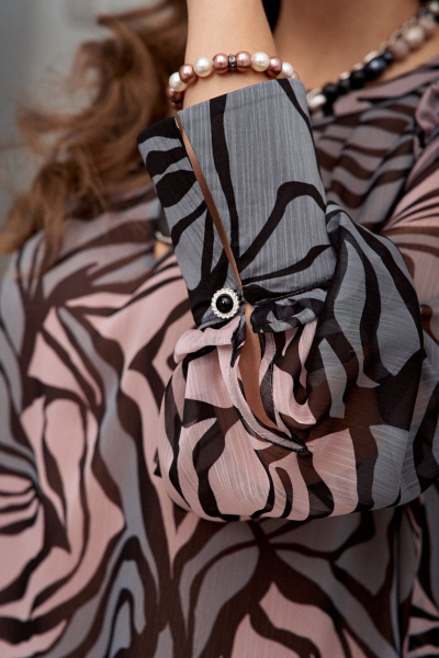 Платье Vittoria Queen 22233 зебра_серо-розовый - фото 5