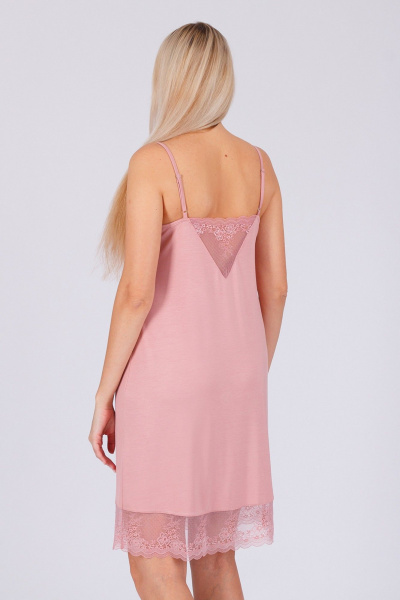 Домашняя сорочка из вискозы и трикотажа в розовом цвете Belarusachka С3802В/6 александрит - фото 2