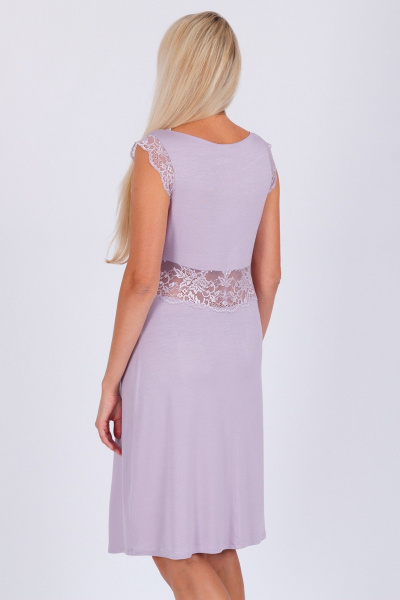 Домашняя сорочка из вискозы и трикотажа в фиолетовом Belarusachka С5517В/4 фиалка - фото 3