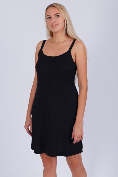 Домашняя сорочка из трикотажа с деликатной отделкой Belarusachka РС5701 черный - фото 2