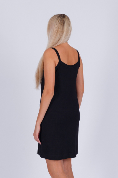 Домашняя сорочка из трикотажа с деликатной отделкой Belarusachka РС5701 черный - фото 3