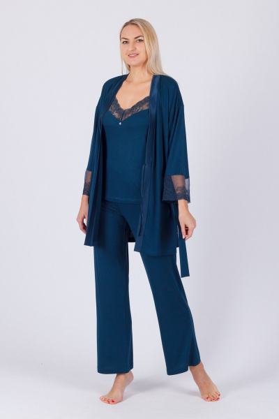 Домашний брючный комплект из вискозы и трикотажа Belarusachka С5734 ломбер - фото 4