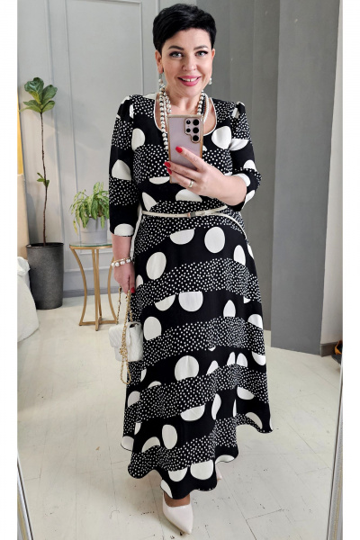 Платье Vittoria Queen 22193 черный-белый - фото 6