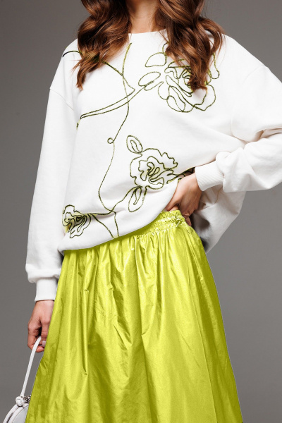 Джемпер Butеr 2760 молочный+лайм - фото 1