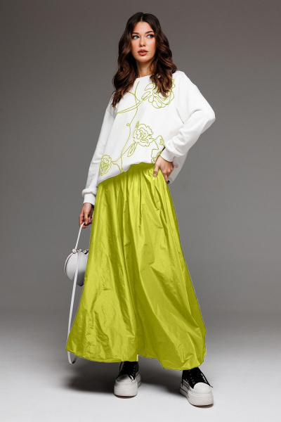 Джемпер Butеr 2760 молочный+лайм - фото 3