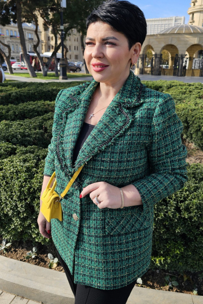 Жакет Vittoria Queen 22043 клетка_зеленый - фото 2