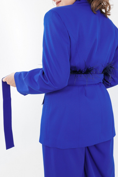 Пояс-баска из текстиля с страусиными перьями, двунаправленная фиксация Anelli 1194 василек - фото 3