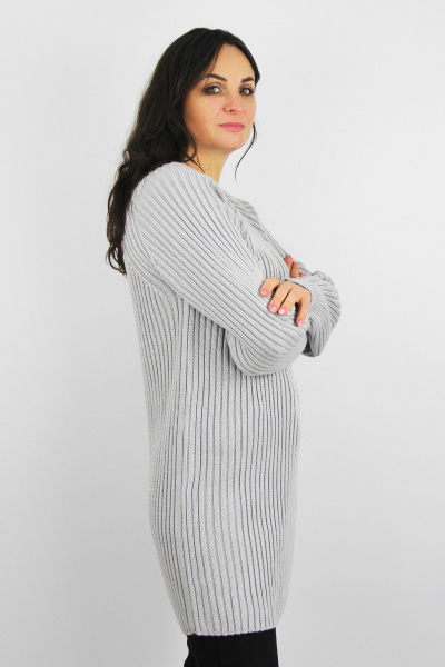 Туника серого цвета из вязаного трикотажа Полесье С1428-23 3С3166-Д43 170,176 ангора - фото 2
