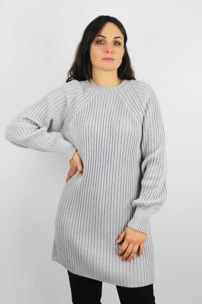 Туника серого цвета из вязаного трикотажа Полесье С1428-23 3С3166-Д43 170,176 ангора - фото 1