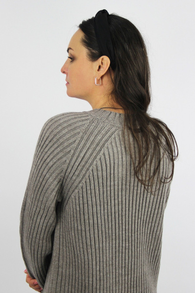 Туника серого цвета из вязаного трикотажа Полесье С1428-23 3С3166-Д43 170,176 св.дюна - фото 3