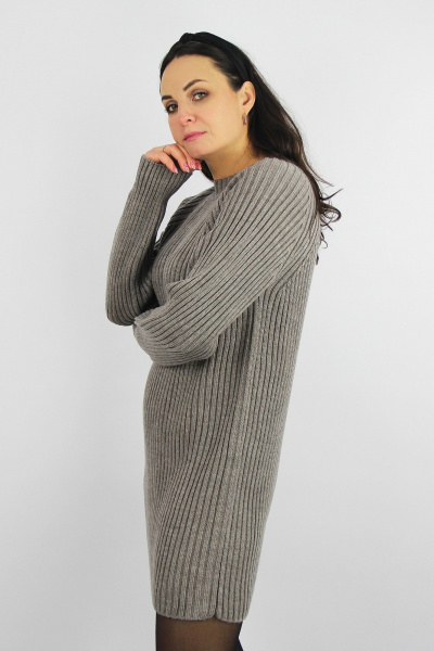 Туника серого цвета из вязаного трикотажа Полесье С1428-23 3С3166-Д43 170,176 св.дюна - фото 2