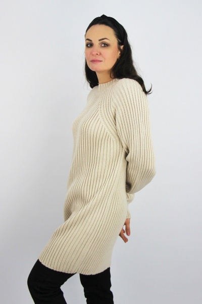 Туника бежевого цвета из вязаного трикотажа Полесье С1428-23 3С3166-Д43 170,176 фрез - фото 2
