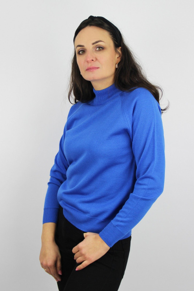 Свитер в стиле на каждый день из трикотажа с длинным рукавом Полесье С3316-15 5С1754-Д43 158,164 гжель - фото 2