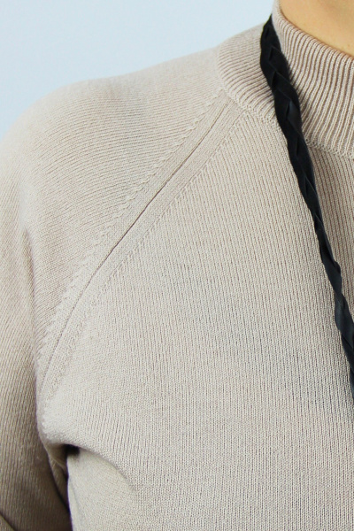 Бежевый свитер из трикотажа с длинным рукавом Полесье С3316-15 5С1754-Д43 158,164 нежный_жемчуг - фото 3