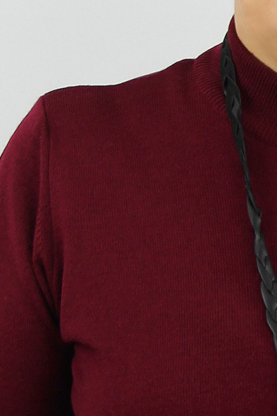 Красный свитер из трикотажа с круглым вырезом и воротником-стойкой Полесье С3731-23 3С8783-Д43 158,164 бургундский - фото 3
