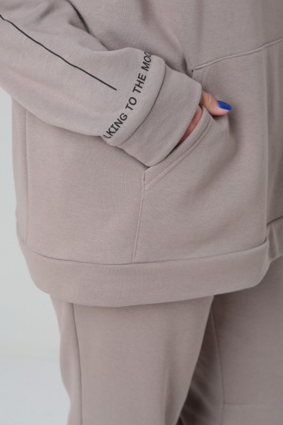 Брюки, худи ZigzagStyle 466 бежево-серый - фото 6