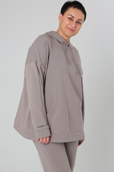 Брюки, худи ZigzagStyle 466 бежево-серый - фото 5