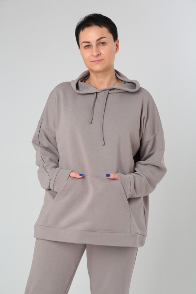 Брюки, худи ZigzagStyle 466 бежево-серый - фото 4