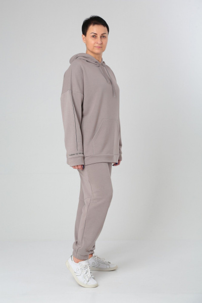 Брюки, худи ZigzagStyle 466 бежево-серый - фото 2