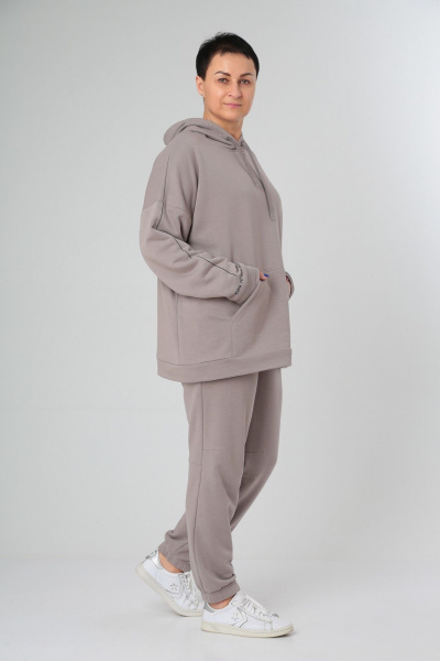 Брюки, худи ZigzagStyle 466 бежево-серый - фото 1