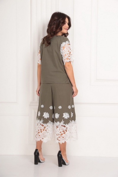 Блуза, брюки Solomeya Lux 704 хаки - фото 3