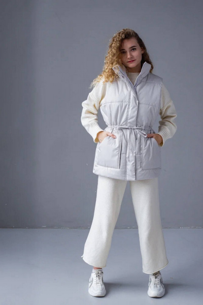 Демисезонный серый жилет из плащёвой ткани и текстиля MT.Style 174384207 - фото 1