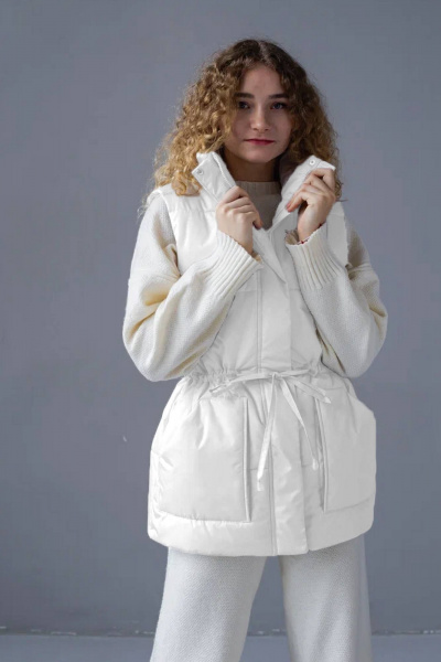 Демисезонный белый жилет из плащёвой ткани и текстиля MT.Style 174384209 - фото 1