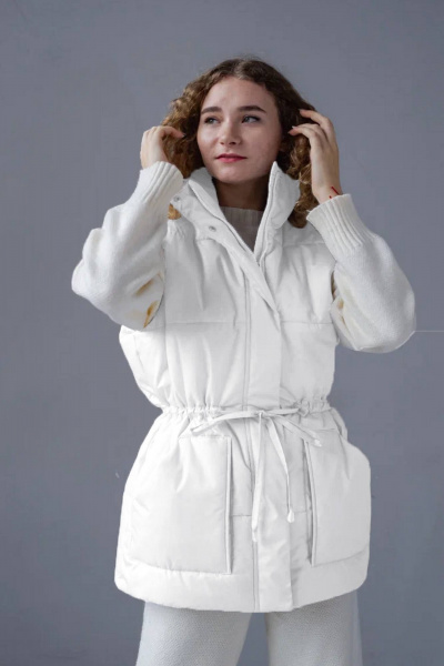 Демисезонный белый жилет из плащёвой ткани и текстиля MT.Style 174384209 - фото 2