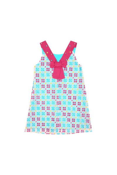 Платье из сетки с декором из репсовой ленты, бирюзовое Bell Bimbo 180004 св.бирюза - фото 5